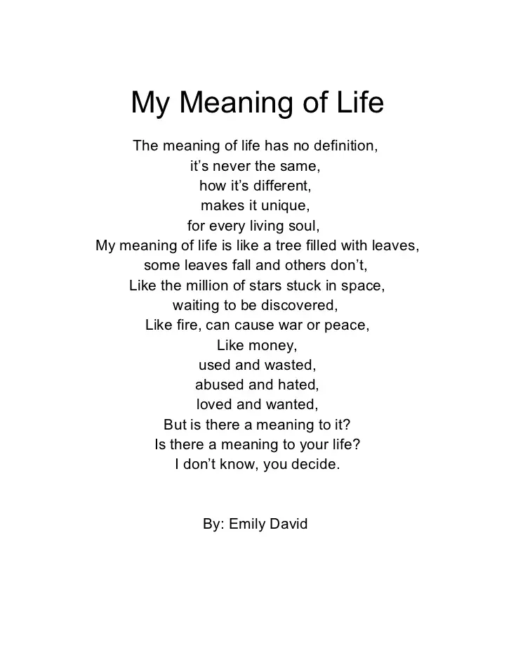 Poem my life this is Look To