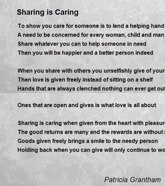 short essay on sharing is caring