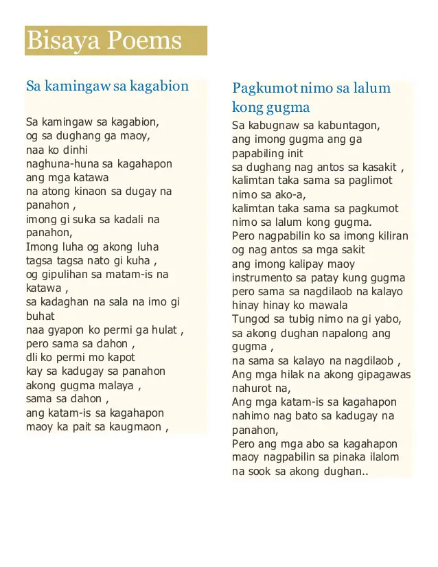 meaning of essay in bisaya