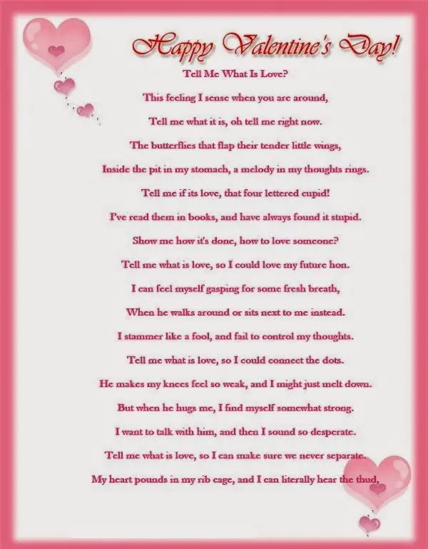 Sweet valentine poems for him