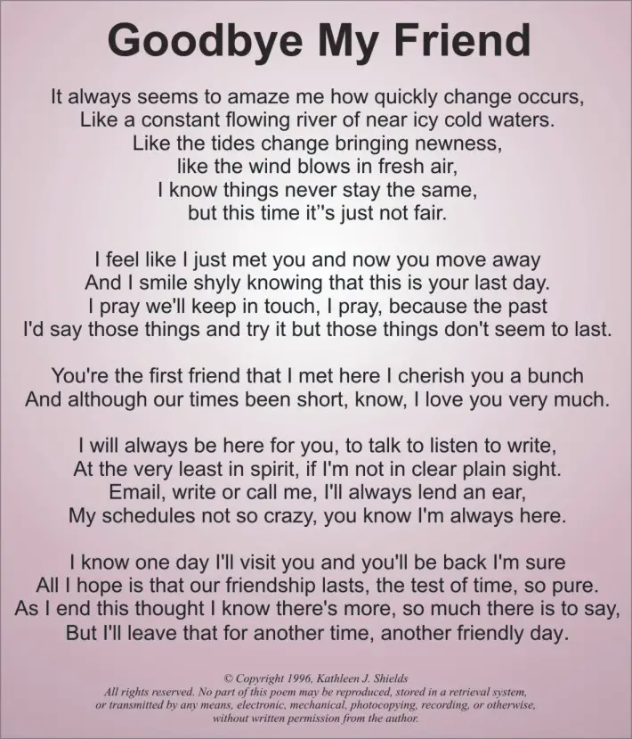 Short best friend poems