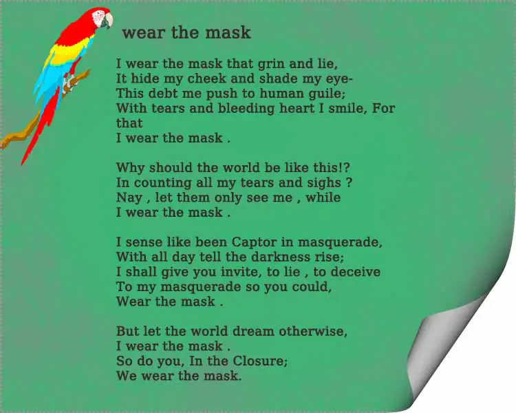 poetry essay prayer to masks