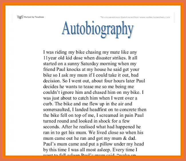 autobiography books meaning