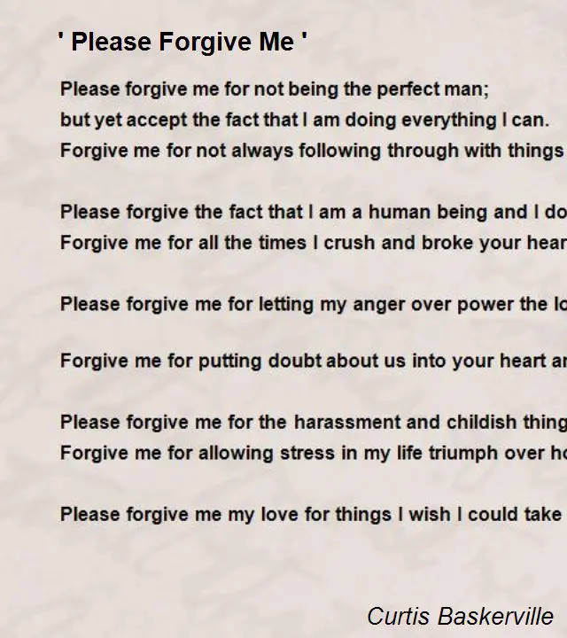 Please forgive me. 