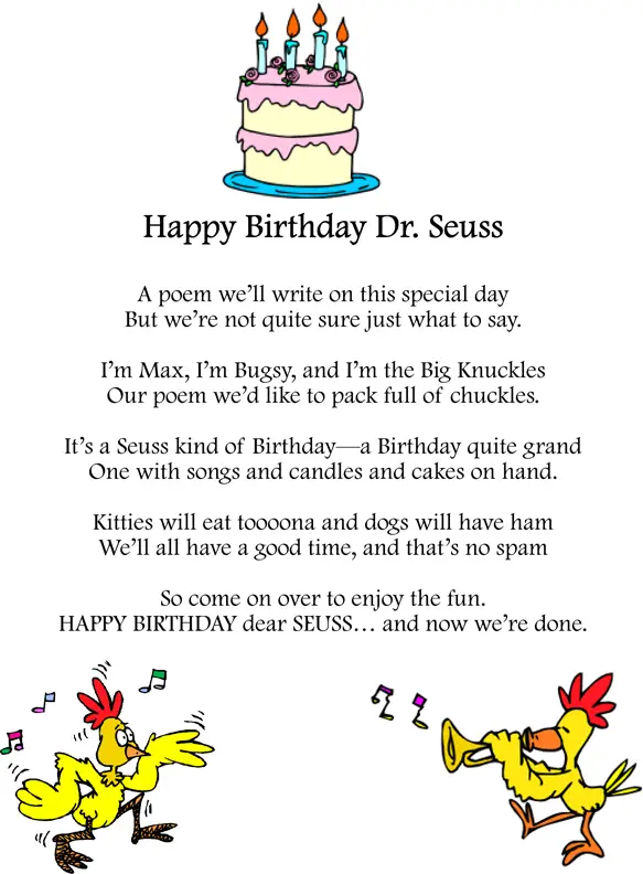 Стих на день рождения на английском