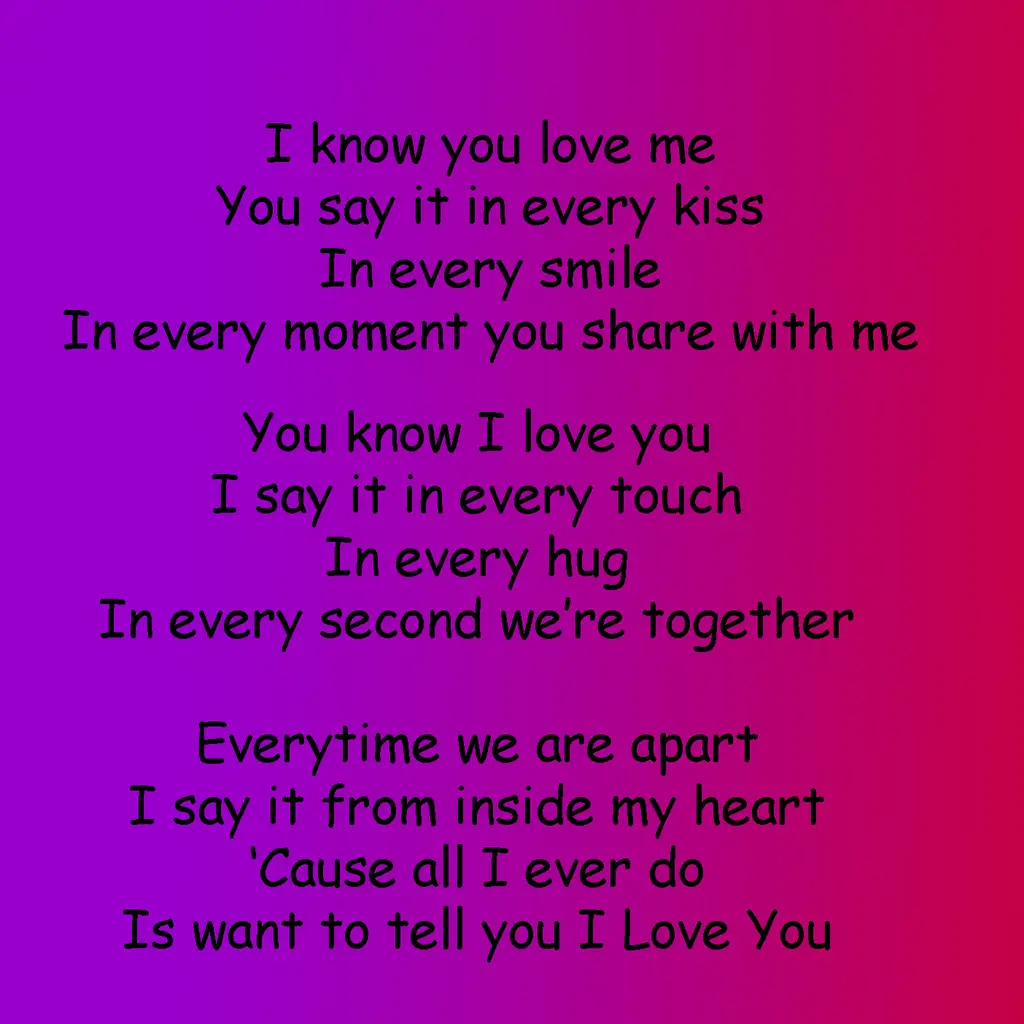 Love you i poems sweet 20 Romantic