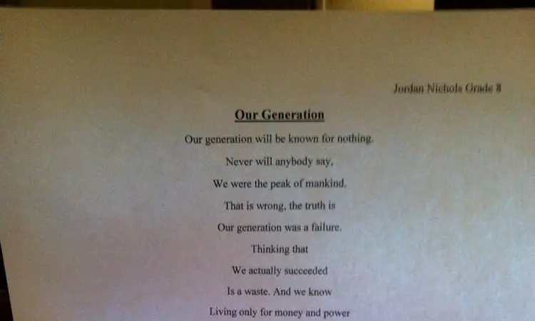 Short Poems For 8th Grade