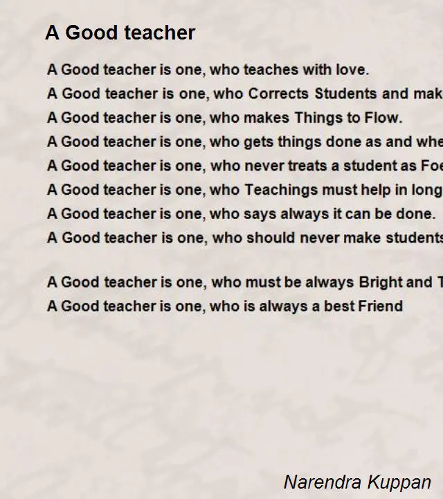 best teacher poems