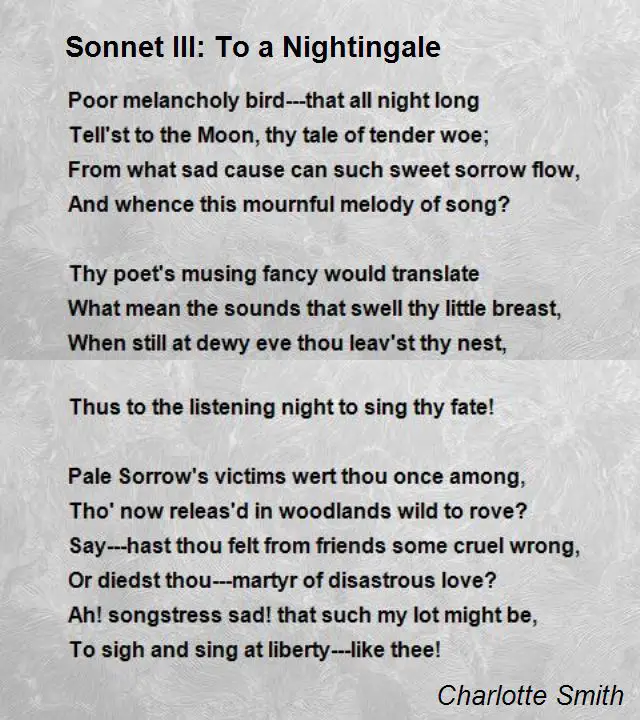 Сонет 3. Стихотворение Nightingale. Night poem. Nightingale группа.