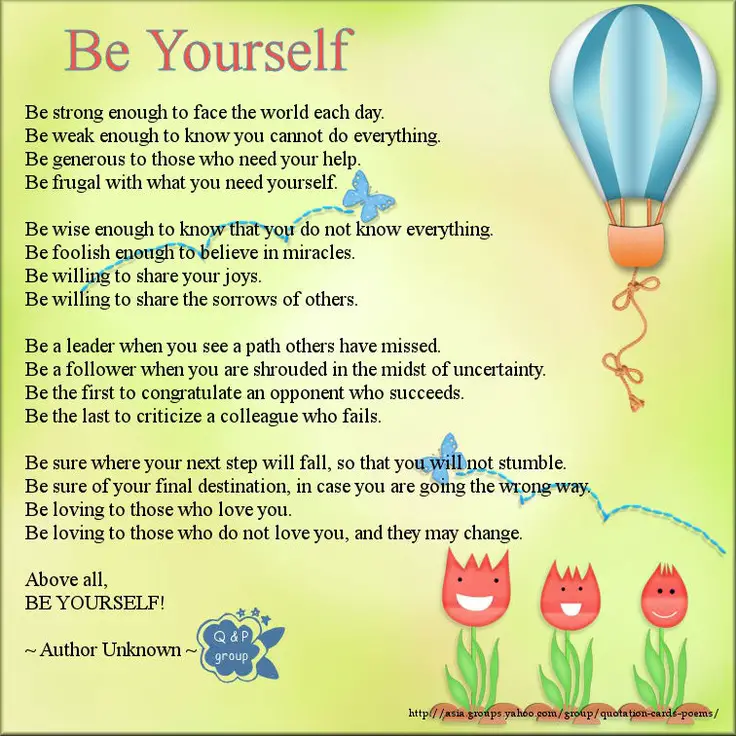 rhyming quotes about being yourself