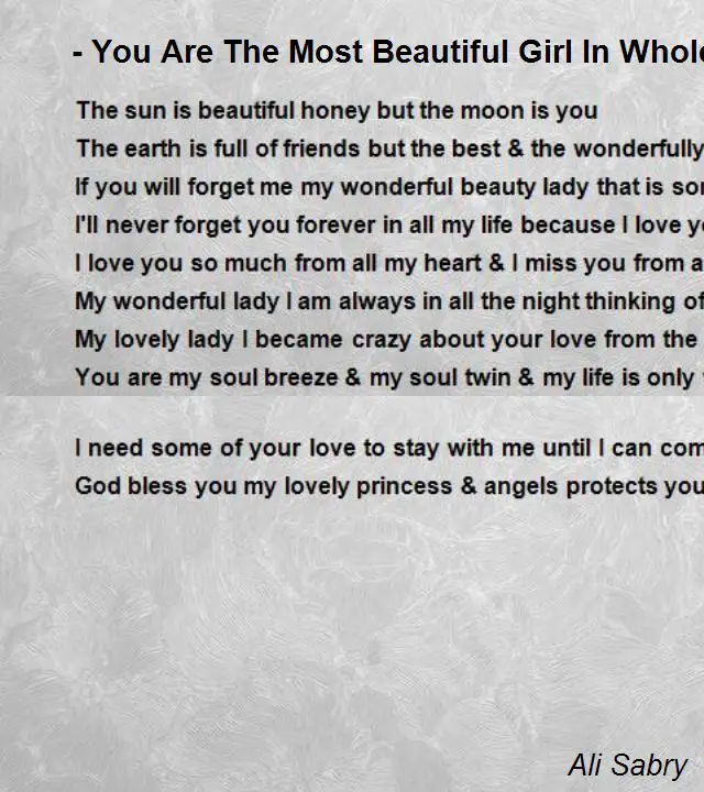 Poems to tell a girl shes beautiful