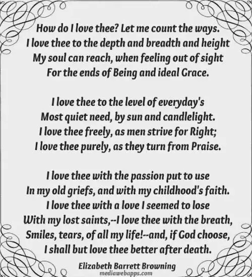 Elizabeth Barrett Browning Love Poems