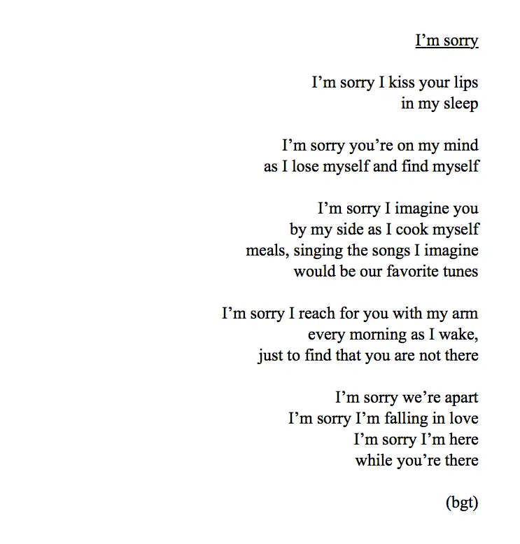 Sorry being poems about 21 Sympathy