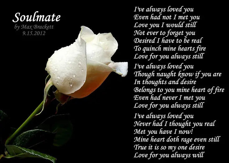 For soulmate poem my searching Soulmate by
