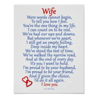 My to what me means poem wife 117 Romantic