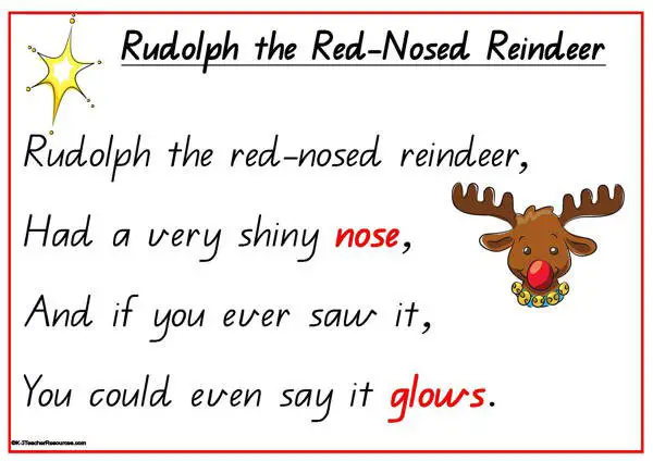 Как будет олень на английском. Олени Санта Клауса на английском. Rudolph the Red-Nosed Reindeer. Rudolph the Red-Nosed Reindeer текст.