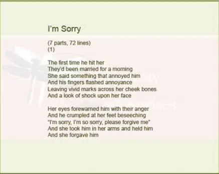 Say boyfriend sorry to to poem I Am