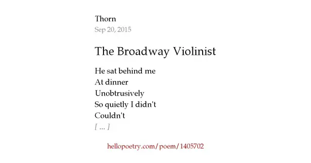 Broadway Poems