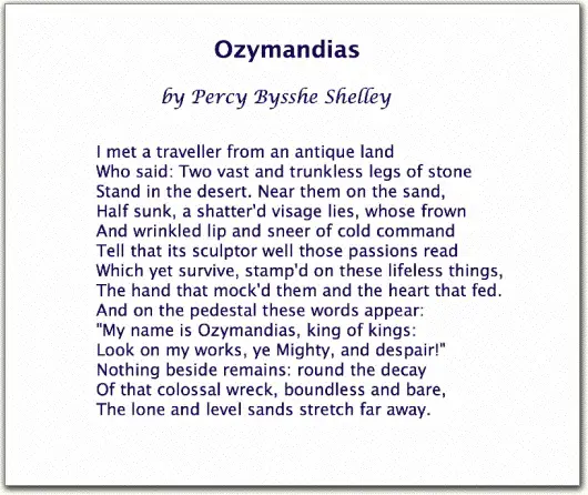 theme of ozymandias
