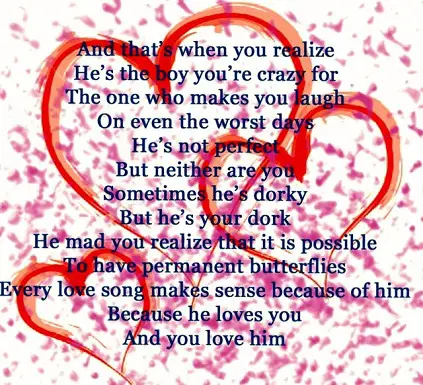 Nice love poems for him