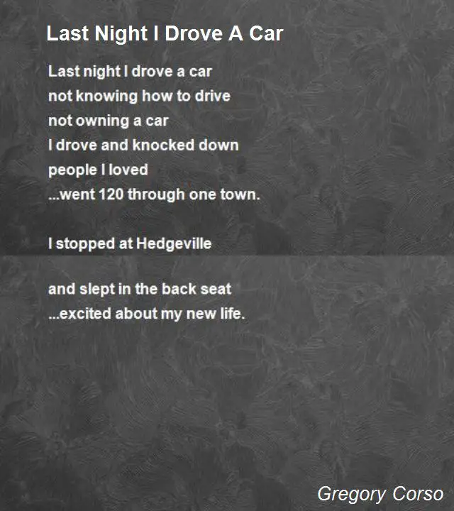the car trip poem