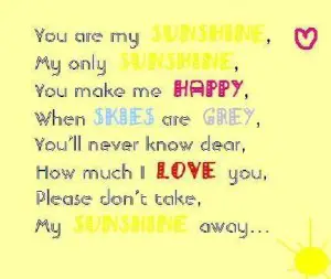 printable you are my sunshine poem