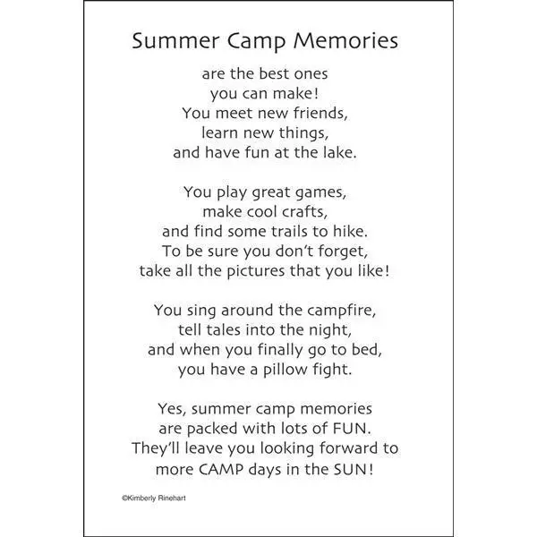 Camp text. Poems about Summer. Poems in English about Summer. Short poems about Summer. Poem about Summer for Kids.