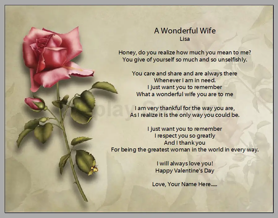 Poems my quotes wife Thank you