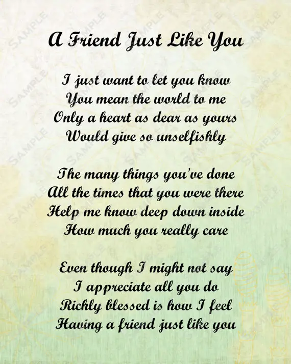 Friendship and love poems
