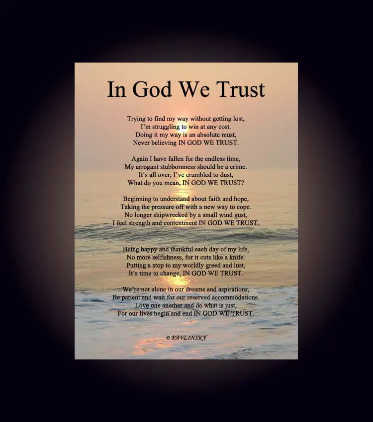 About trusting god poems Trust In