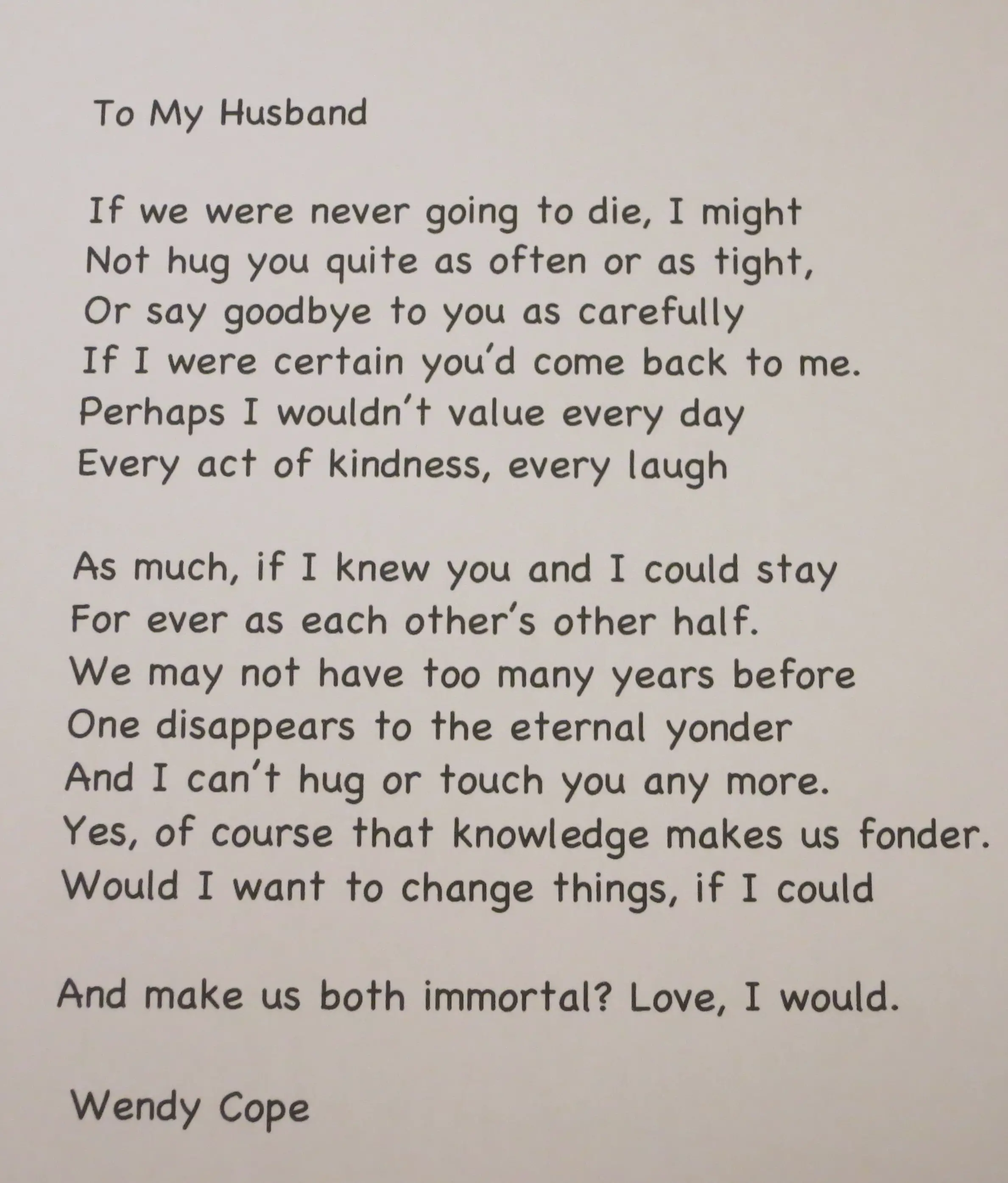 Husband and wife poems