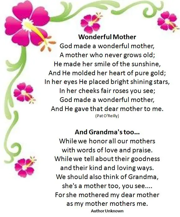 Spanish Mothers Day Poems