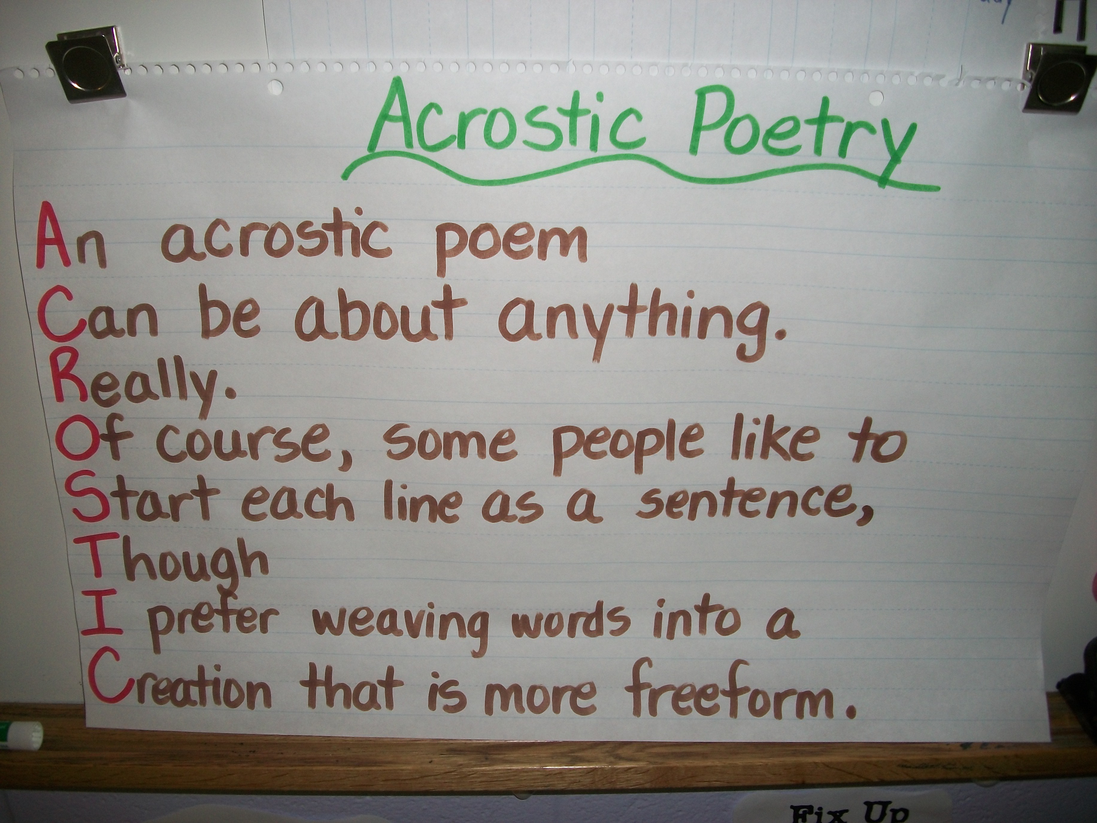 Acrostic Poems