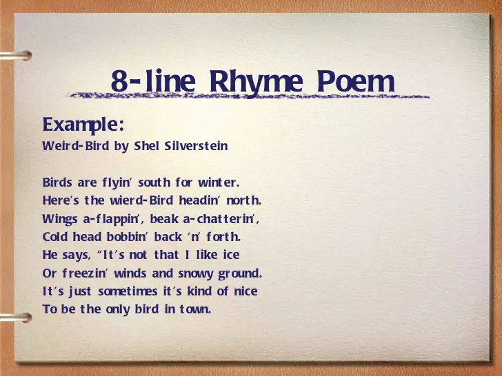 Easy 8 Line Poems To Memorize