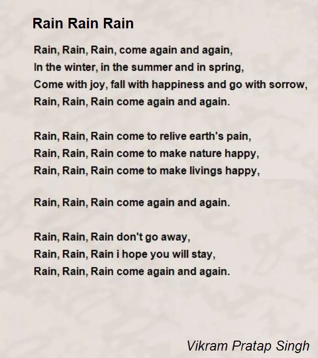 Дождь любви песня текст. Стихи про дождь на английском языке. Стишок на английском про дождь. Rain poem. Rain Rain poems.