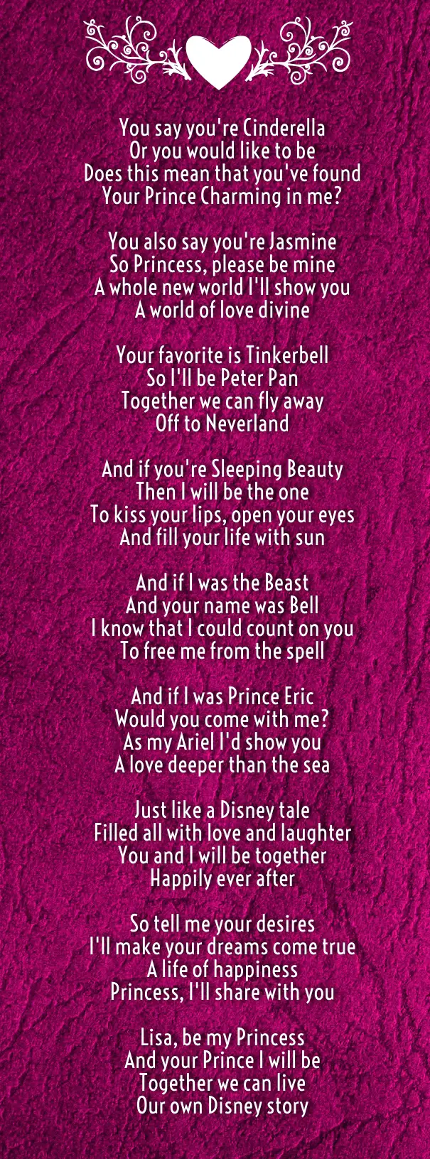 Disney Love Poems