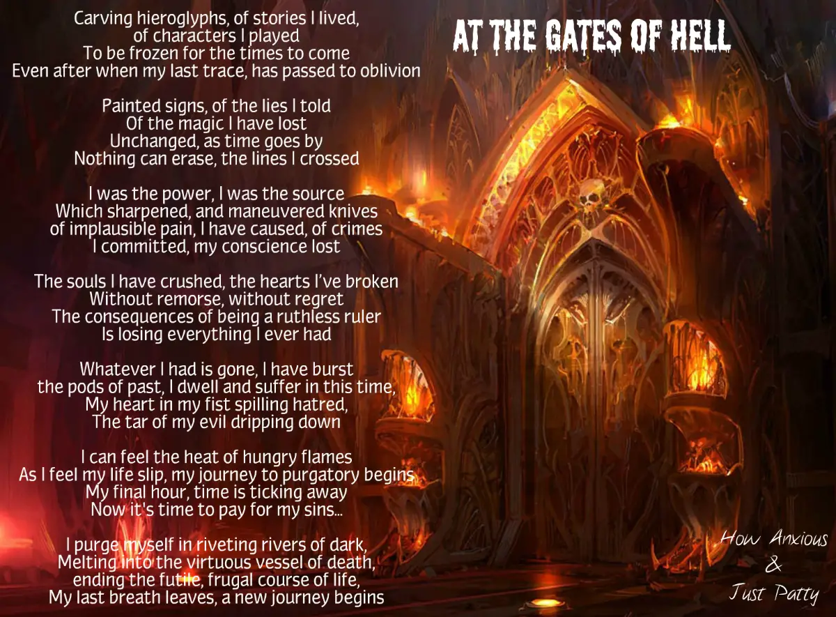 Broken without you. Gates of Hell. Dark poems. Darkness (poem).