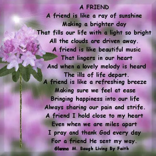 Friend beautiful to poem my Thank You