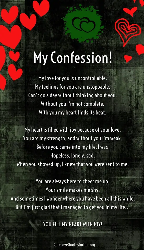 Heart touching confessions