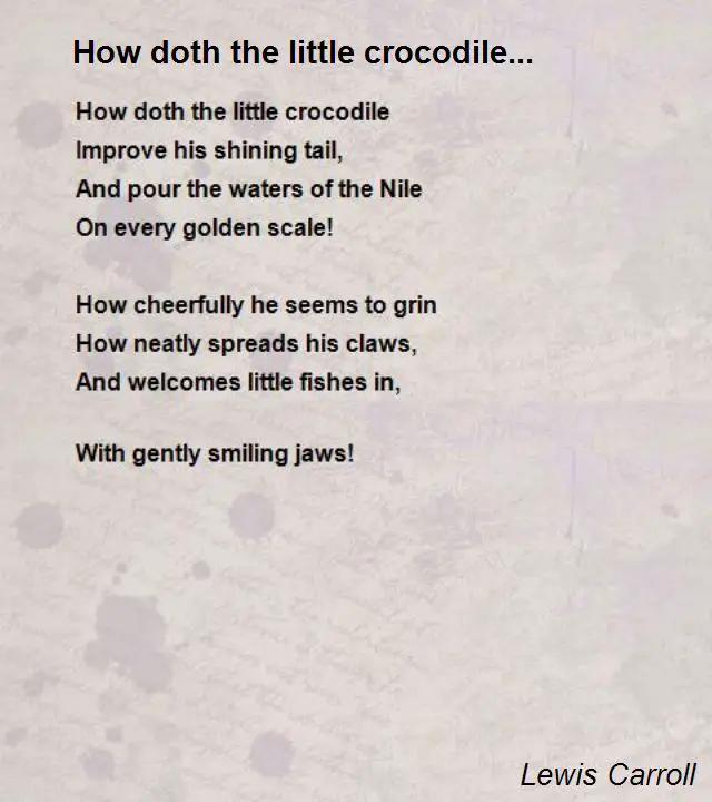 When you are crying. How doth the little Crocodile. Lewis Carroll poems for children. A Crocodile poem. How doth the little Crocodile перевод.