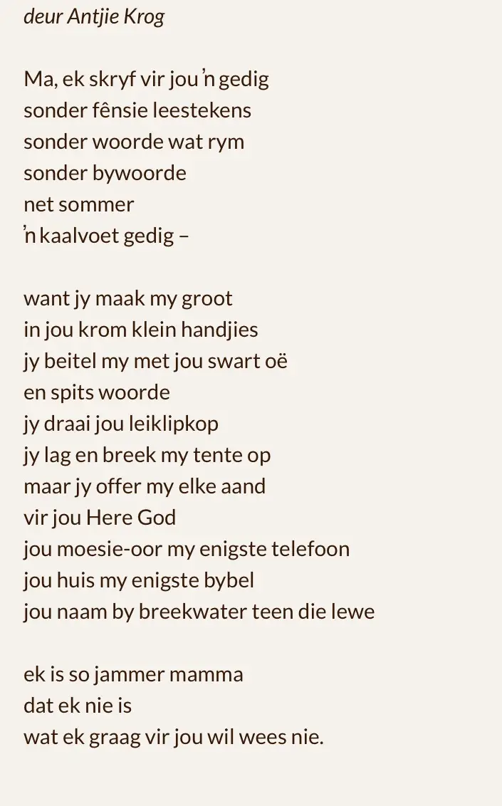 Afrikaans Poems