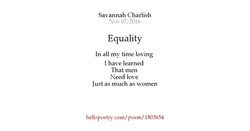 critical essay about equality poem