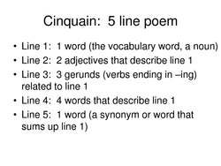 Cinquain Poems