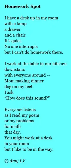 homework oh homework poem summary