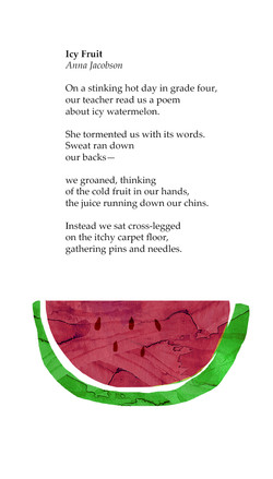 watermelon fruit poems dirt sea poetry jacobson anna anthology icy published forest writing poemsearcher