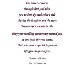 One year anniversary Poems